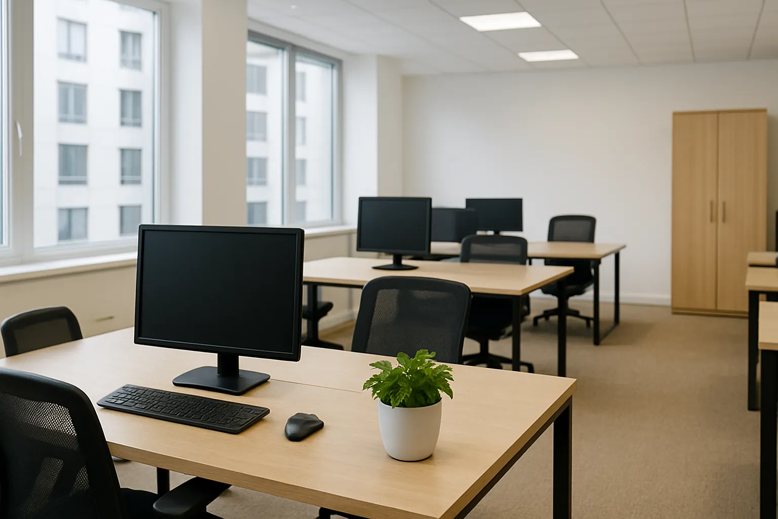 Office cleaning in progress