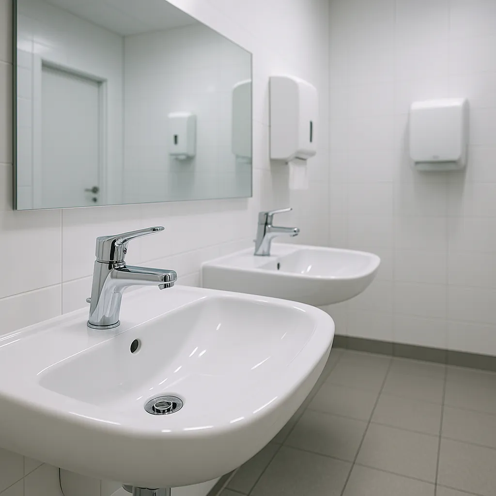Washroom cleaning and sanitising