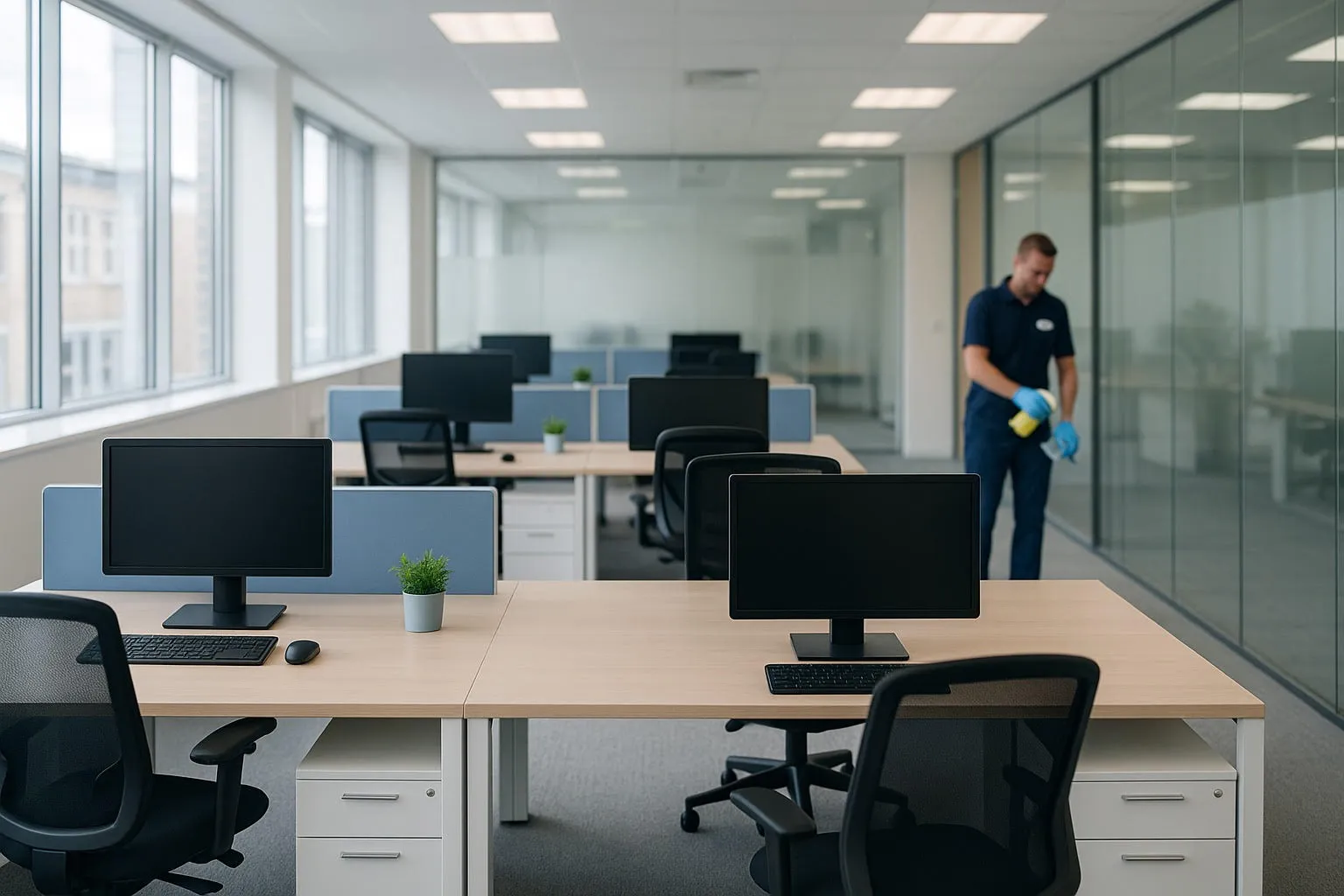 Clean modern office space in Sheffield