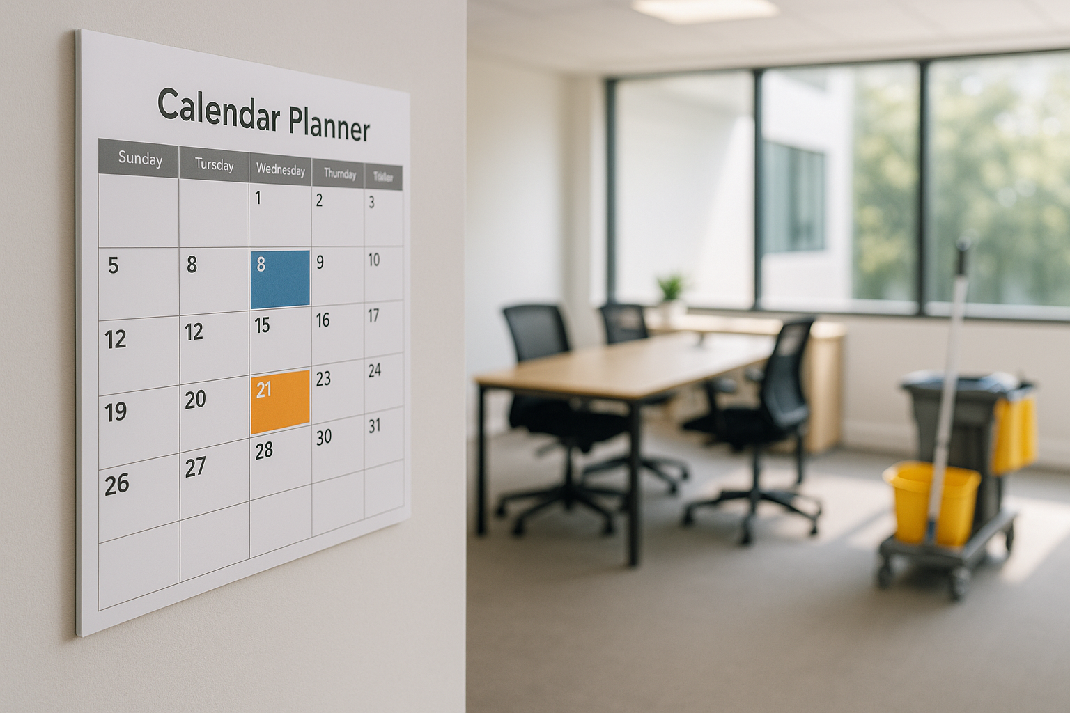 Commercial cleaning schedule planning